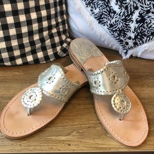 Jack Rogers Platinum Hampton Sandal SZ 8